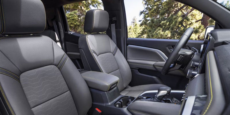 Interior of 2026 Chevrolet Colorado in Eureka IL highlighting seating, storage, and practical cabin layout