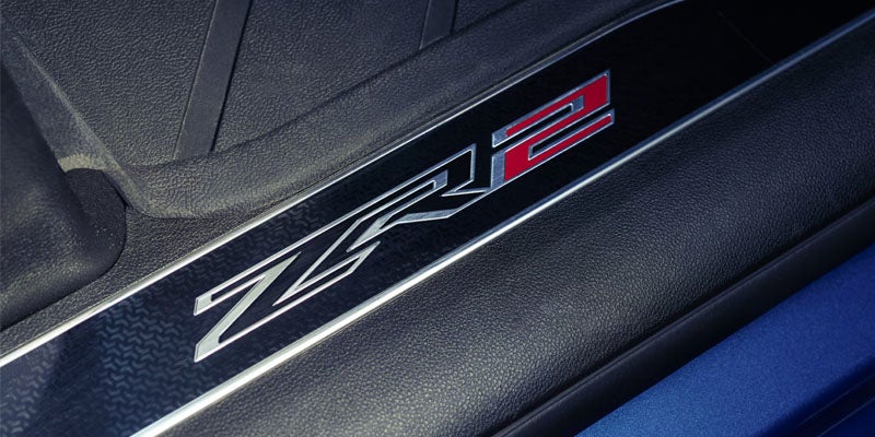 ZR2 logo on the 2026 Chevrolet Silverado 1500 in Eureka, IL, signifying the high-performance off-road capabilities of this rugged trim.